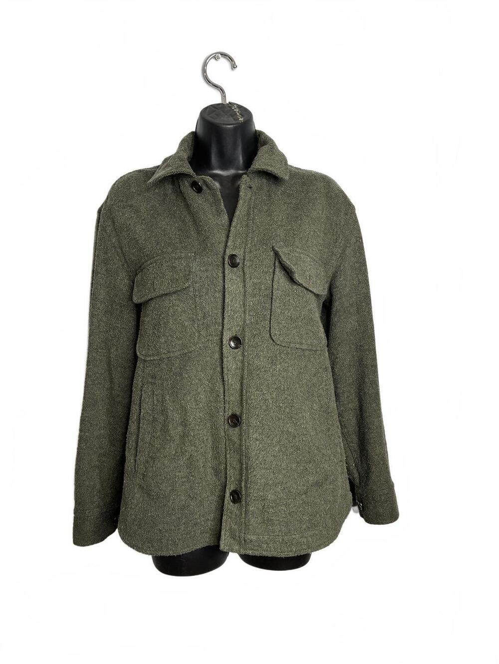 ZARA Olive Green Wool Blend Button-Up Shacket/Jacket Women's Small
